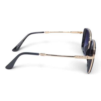 U&EYE The Arden rounded square sunglasses in Gold / Violet-Blue Gradient — side view