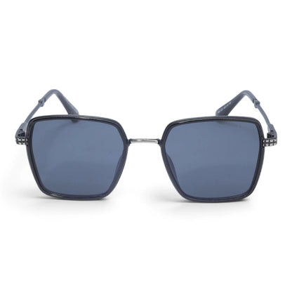 U&EYE The Arden rounded square sunglasses in Gunmetal / Dark Blue-Gray — front view