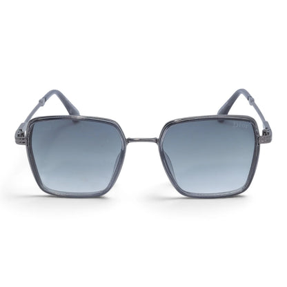 U&EYE The Arden rounded square sunglasses in Gunmetal / Light Blue-Gray Gradient — front view