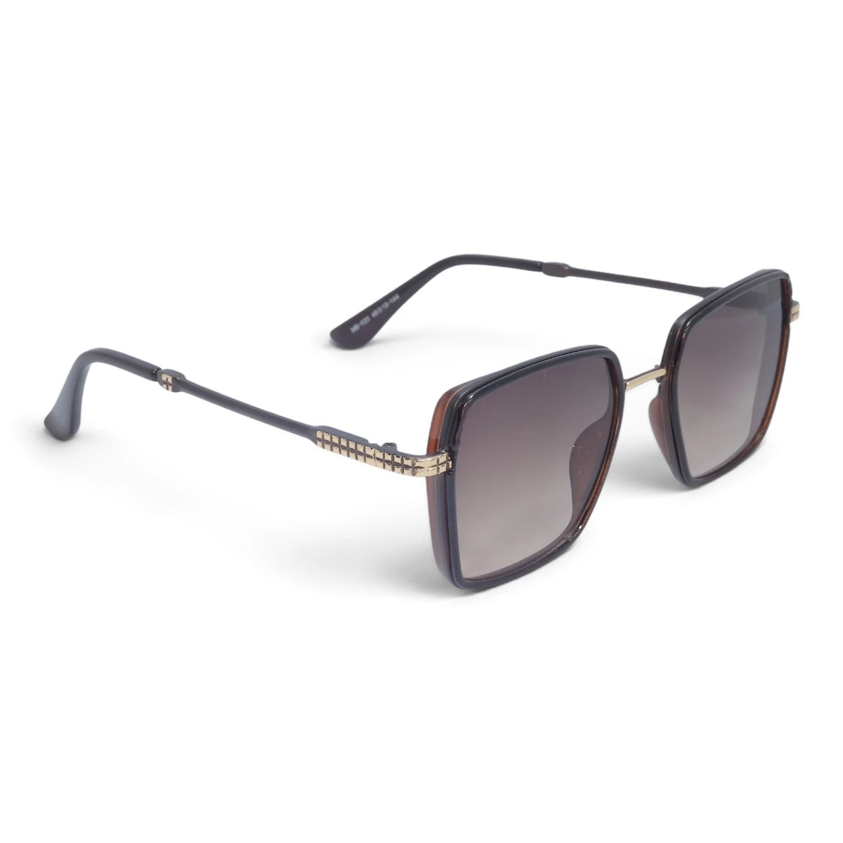 U&EYE The Arden rounded square sunglasses in Rose Gold / Brown-Gray Gradient — angled view