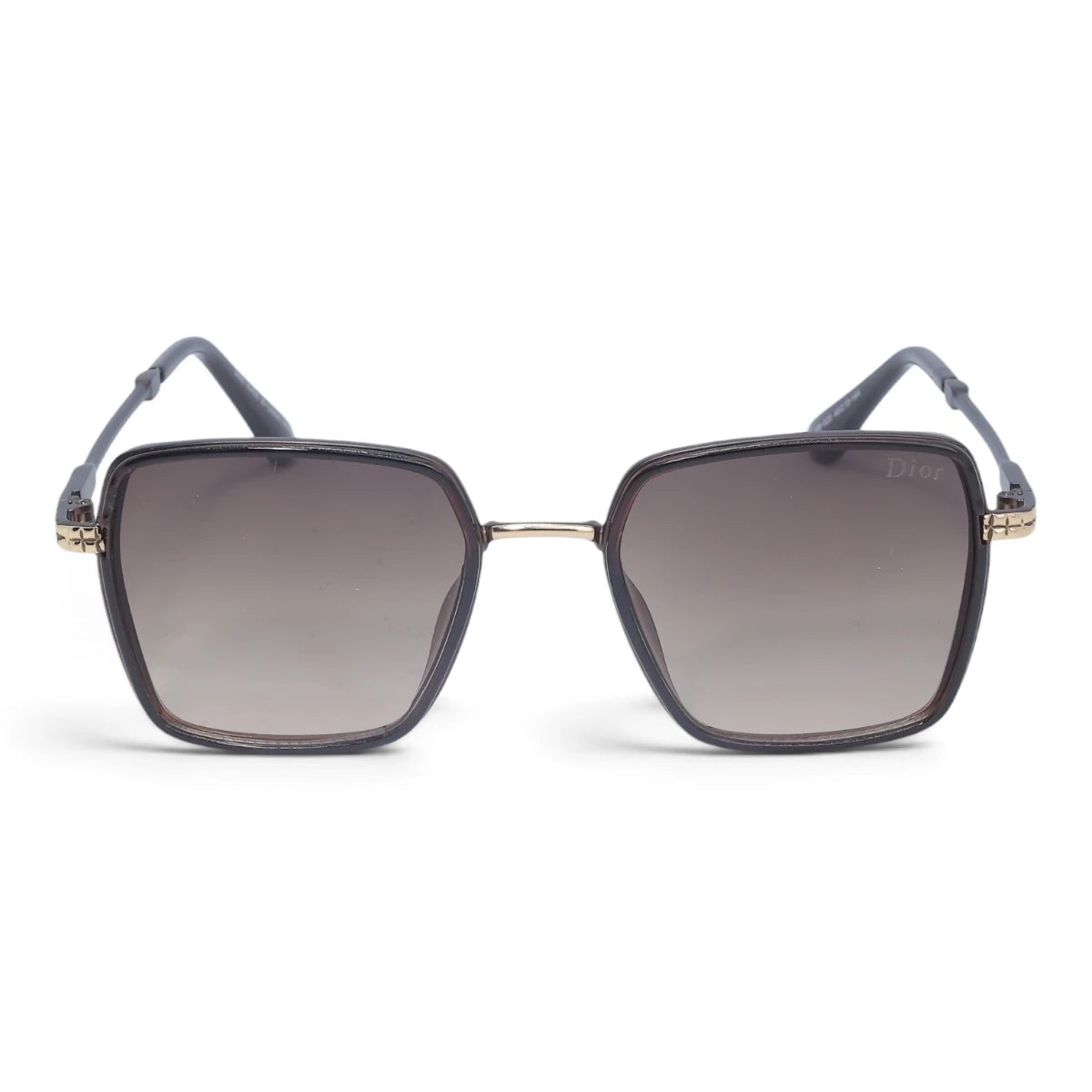 U&EYE The Arden rounded square sunglasses in Rose Gold / Brown-Gray Gradient — front view