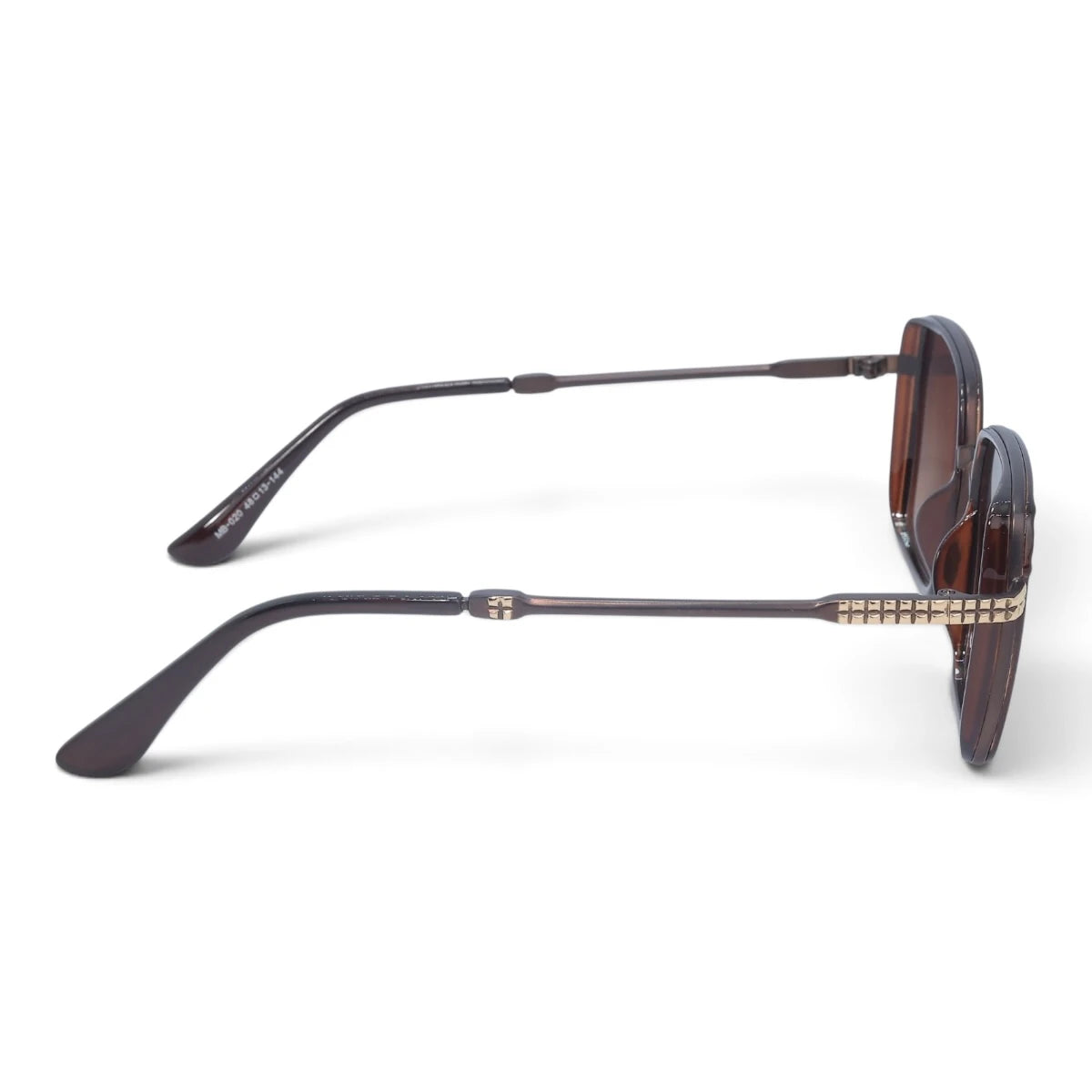 U&EYE The Arden rounded square sunglasses in Rose Gold / Brown-Gray Gradient — side view