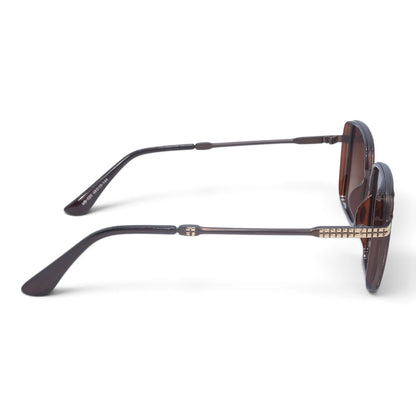 U&EYE The Arden rounded square sunglasses in Rose Gold / Brown-Gray Gradient — side view