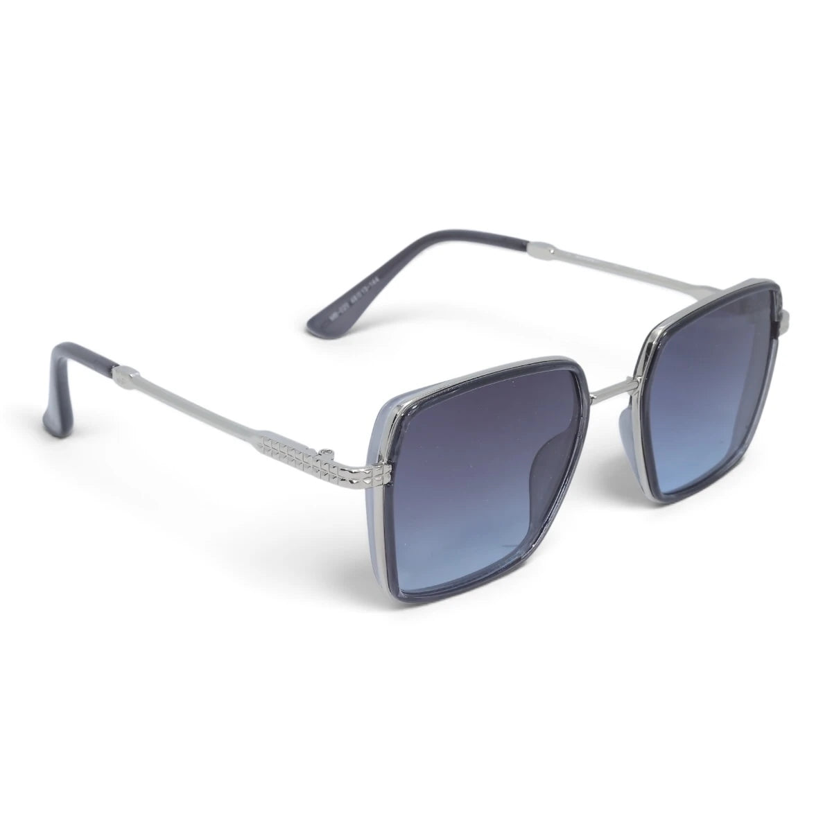 U&EYE The Arden rounded square sunglasses in Silver / Violet-Blue Gradient — angled view