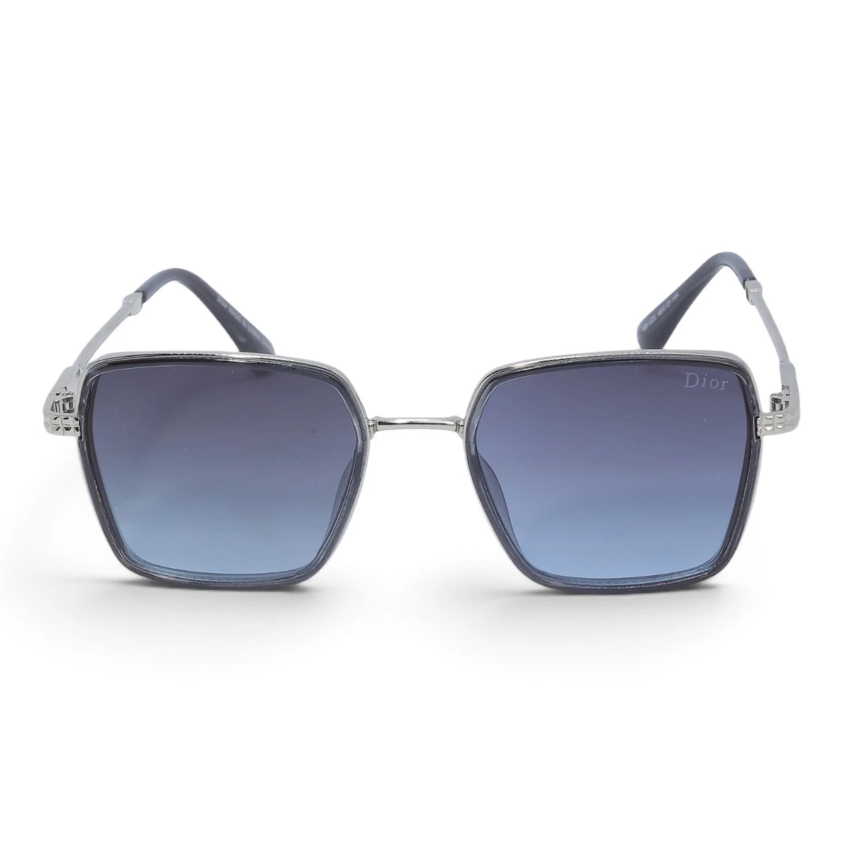 U&EYE The Arden rounded square sunglasses in Silver / Violet-Blue Gradient — front view