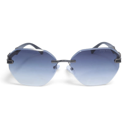 U&EYE The Aurelia rimless butterfly sunglasses in Black / Lavender-Blue Gradient — front view