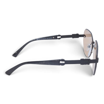 U&EYE The Aurelia rimless butterfly sunglasses in Black / Peach Champagne — side view