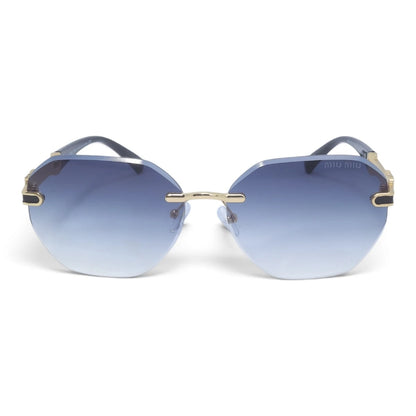 U&EYE The Aurelia rimless butterfly sunglasses in Gold / Violet-Blue Gradient — front view