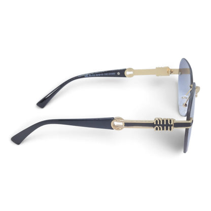 U&EYE The Aurelia rimless butterfly sunglasses in Gold / Violet-Blue Gradient — side view