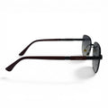 The ‘Auren’ Rimless Geometric Sunglasses | Black Burgundy Gray