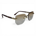 The ‘Auren’ Rimless Geometric Sunglasses | Gold Burgundy Champagne