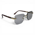 The ‘Auren’ Rimless Geometric Sunglasses | Gold Burgundy Silver