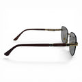 The ‘Auren’ Rimless Geometric Sunglasses | Gold Burgundy Silver