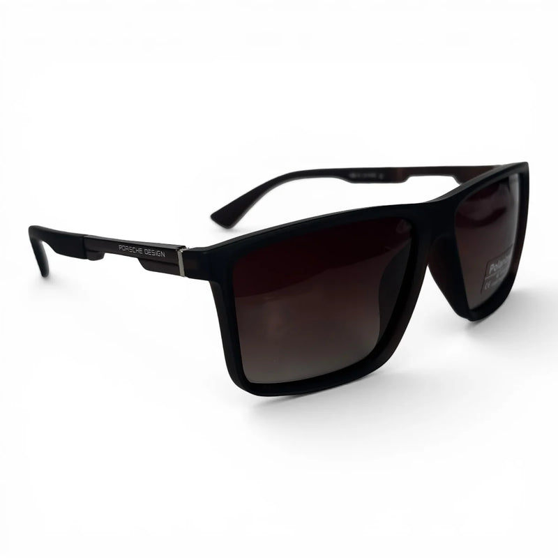 The ‘Axiom’ Rectangle Sunglasses | Black Brown