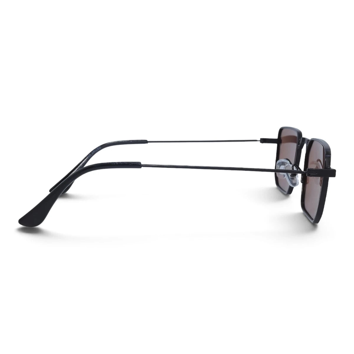 U&EYE The Axton rectangle polarized sunglasses in Black / Brown — side view