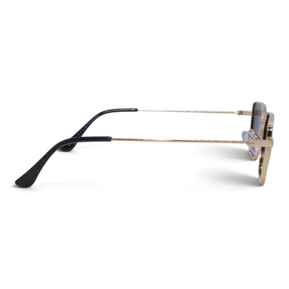 U&EYE The Axton rectangle polarized sunglasses in Gold / Dark Blue — side view