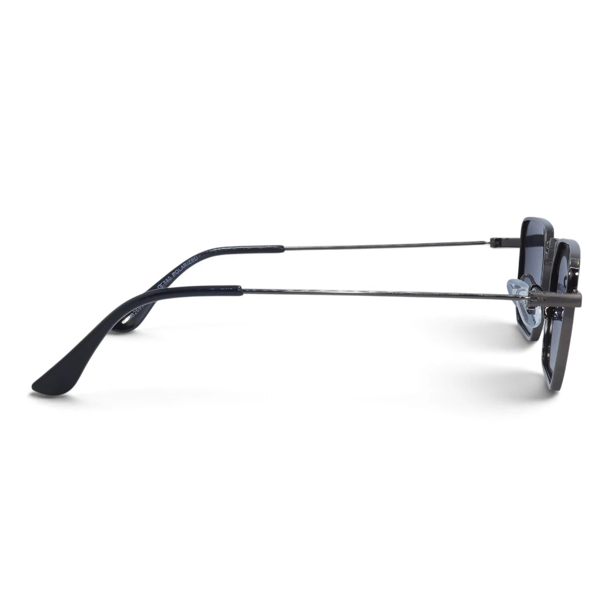 U&EYE The Axton rectangle polarized sunglasses in Gunmetal / Blue-Violet Gradient — side view