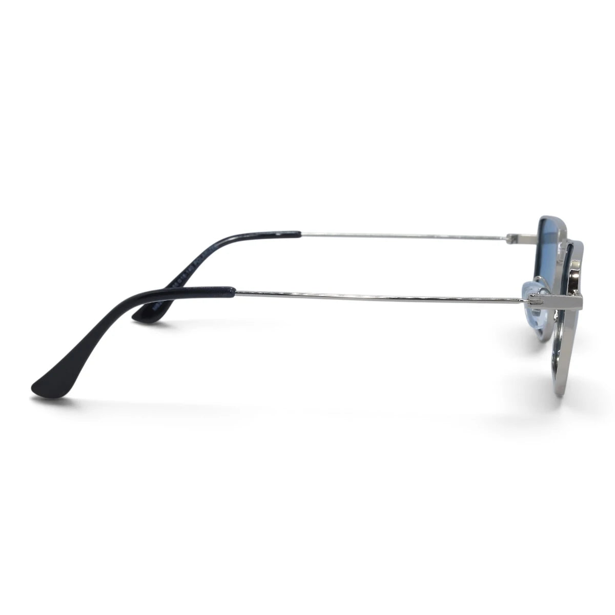 U&EYE The Axton rectangle polarized sunglasses in Silver / Blue Mirror — side view