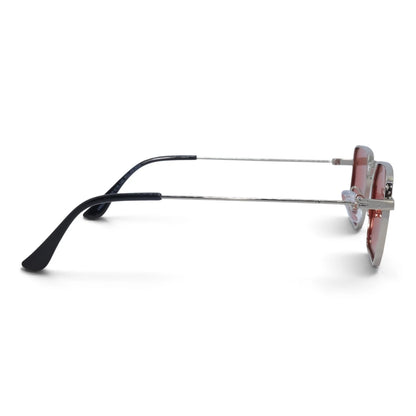 U&EYE The Axton rectangle polarized sunglasses in Silver / Rose — side view