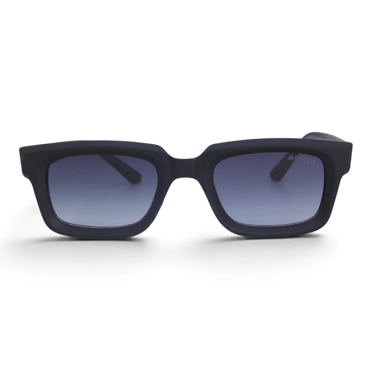 U&EYE The Bastian chunky square sunglasses in Matte Black / Blue-Gray Gradient — front view