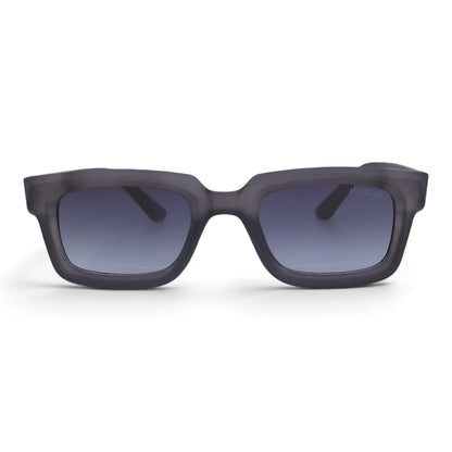 U&EYE The Bastian chunky square sunglasses in Smoke Gray / Violet-Blue Gradient — front view