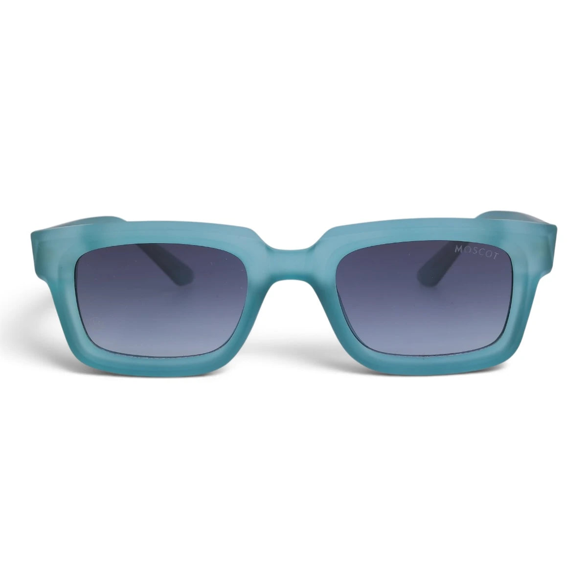 U&EYE The Bastian chunky square sunglasses in Teal / Violet-Blue Gradient — front view