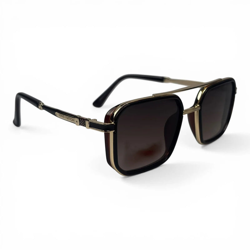 The ‘Caden’ Square Sunglasses | Gold Black Brown