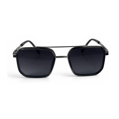 The Caden Square sunglasses in Gunmetal with Purple Gradient lenses, straight front view