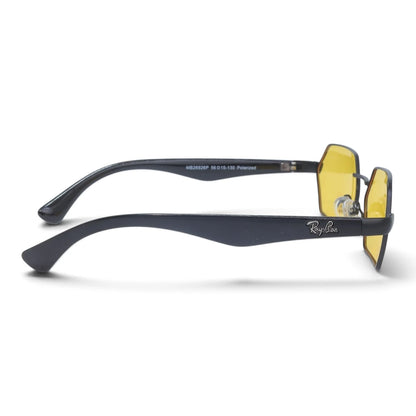 U&EYE The Caelum hexagonal polarized sunglasses in Black / Yellow — side view