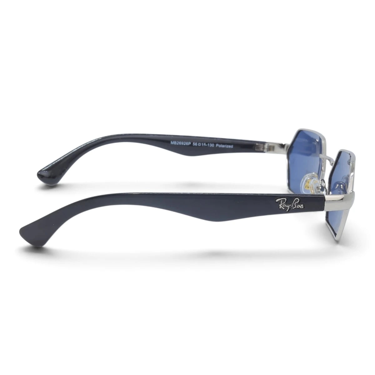 U&EYE The Caelum hexagonal polarized sunglasses in Silver / Blue — side view