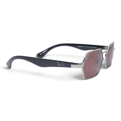 U&EYE The Caelum hexagonal polarized sunglasses in Silver / Rose — angled view