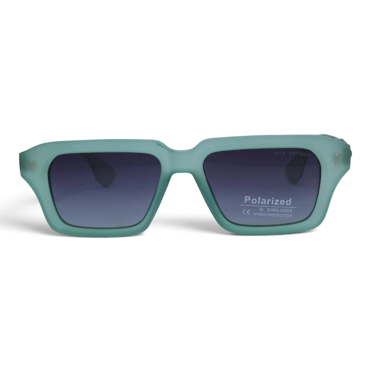 U&EYE The Caspian square polarized sunglasses in Mint Crystal / Violet-Blue Gradient — front view