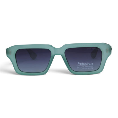 U&EYE The Caspian square polarized sunglasses in Mint Crystal / Violet-Blue Gradient — front view