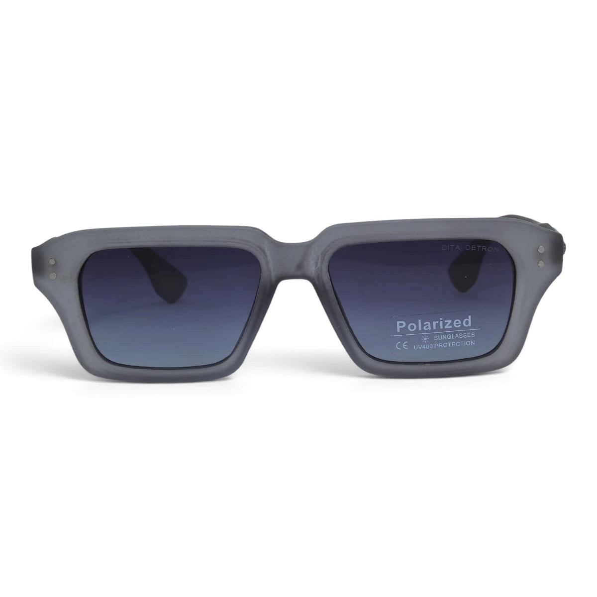 U&EYE The Caspian square polarized sunglasses in Smoke Gray / Violet-Blue Gradient — front view
