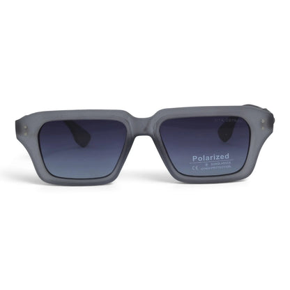 U&EYE The Caspian square polarized sunglasses in Smoke Gray / Violet-Blue Gradient — front view