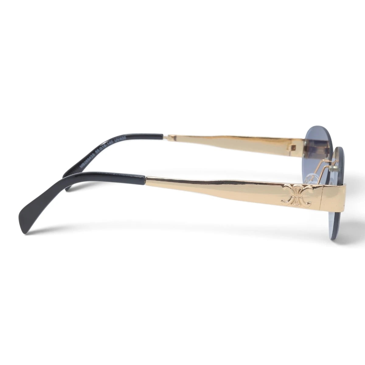 U&EYE The Celeste rimless oval sunglasses in Gold / Violet-Blue Gradient — side view