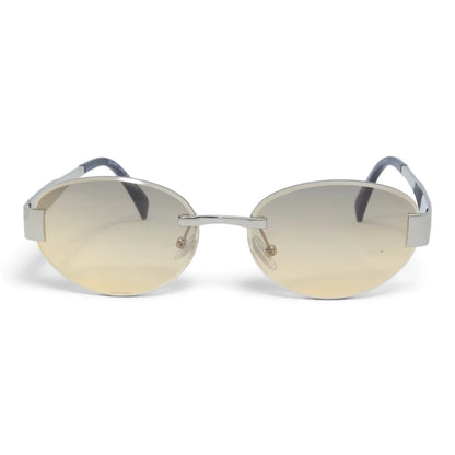 U&EYE The Celeste rimless oval sunglasses in Silver / Champagne Gradient — front view