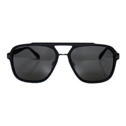 The ‘Commander’ Aviator Sunglasses | Matte Black / Solid Grey