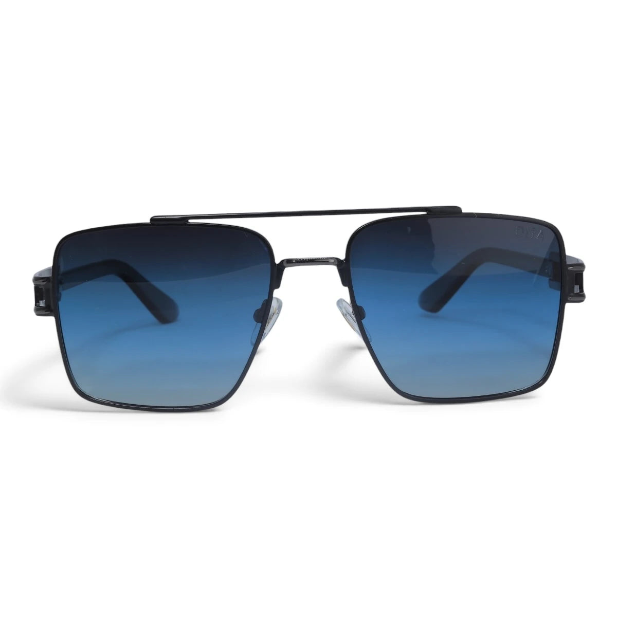 U&EYE The Crown flat-top rectangle sunglasses in Black / Blue Gradient — front view