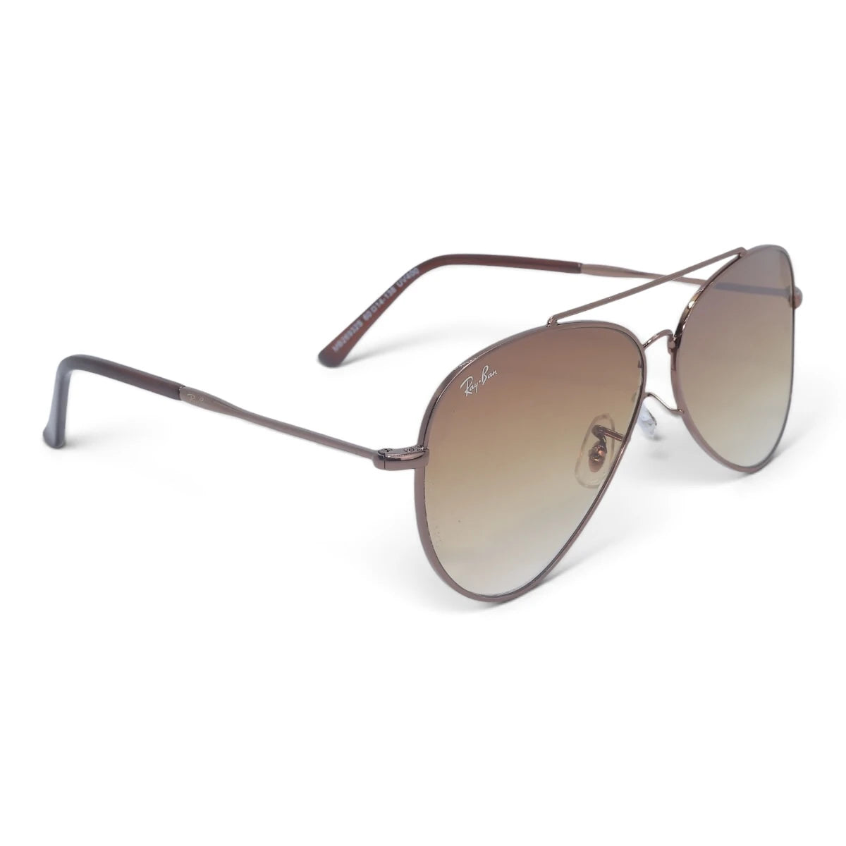 U&EYE The Darian classic aviator sunglasses in Bronze / Brown-Gold Gradient — angled view