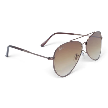 U&EYE The Darian classic aviator sunglasses in Bronze / Brown-Gold Gradient — angled view