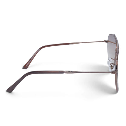 U&EYE The Darian classic aviator sunglasses in Bronze / Brown-Gold Gradient — side view