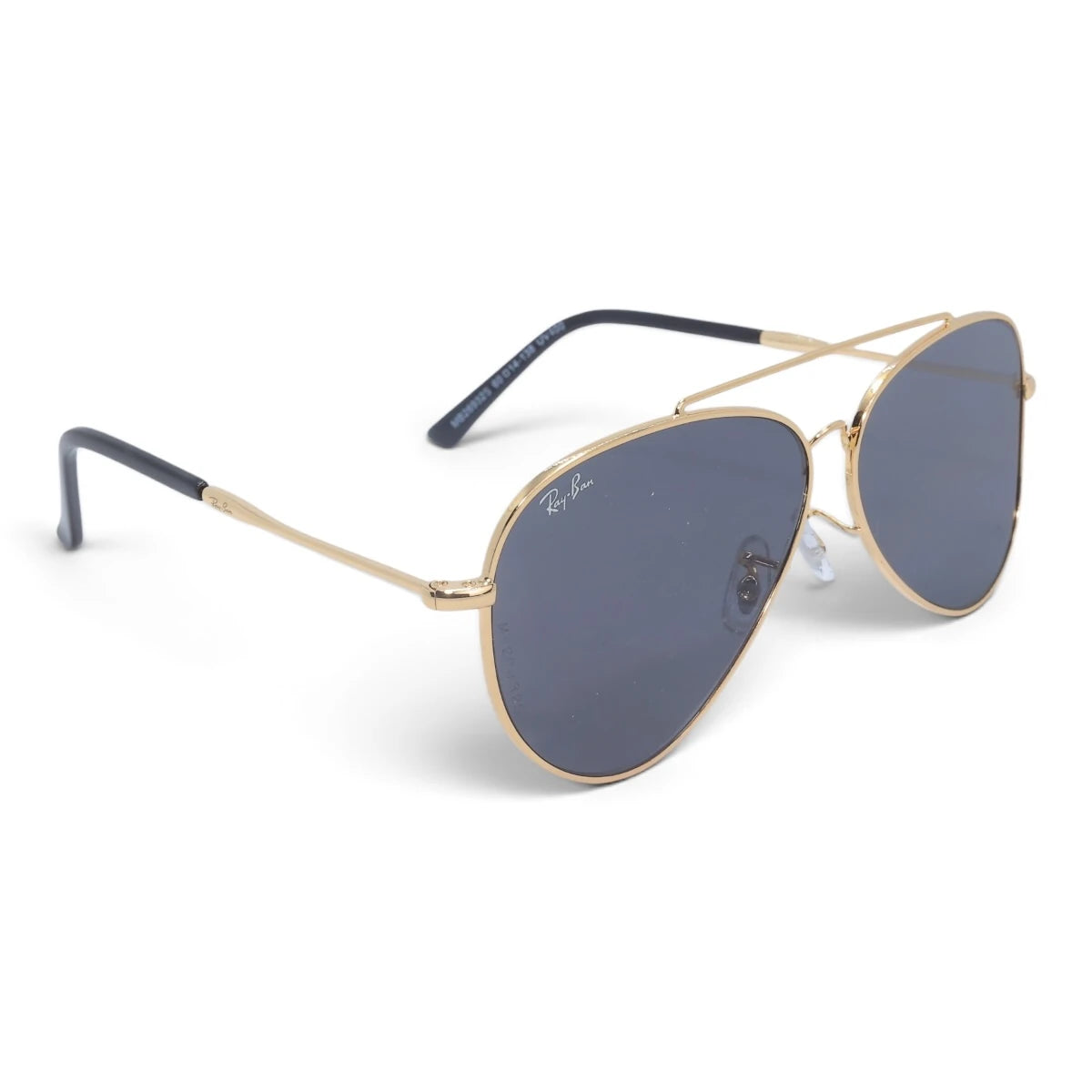U&EYE The Darian classic aviator sunglasses in Gold / Dark Blue-Gray — angled view