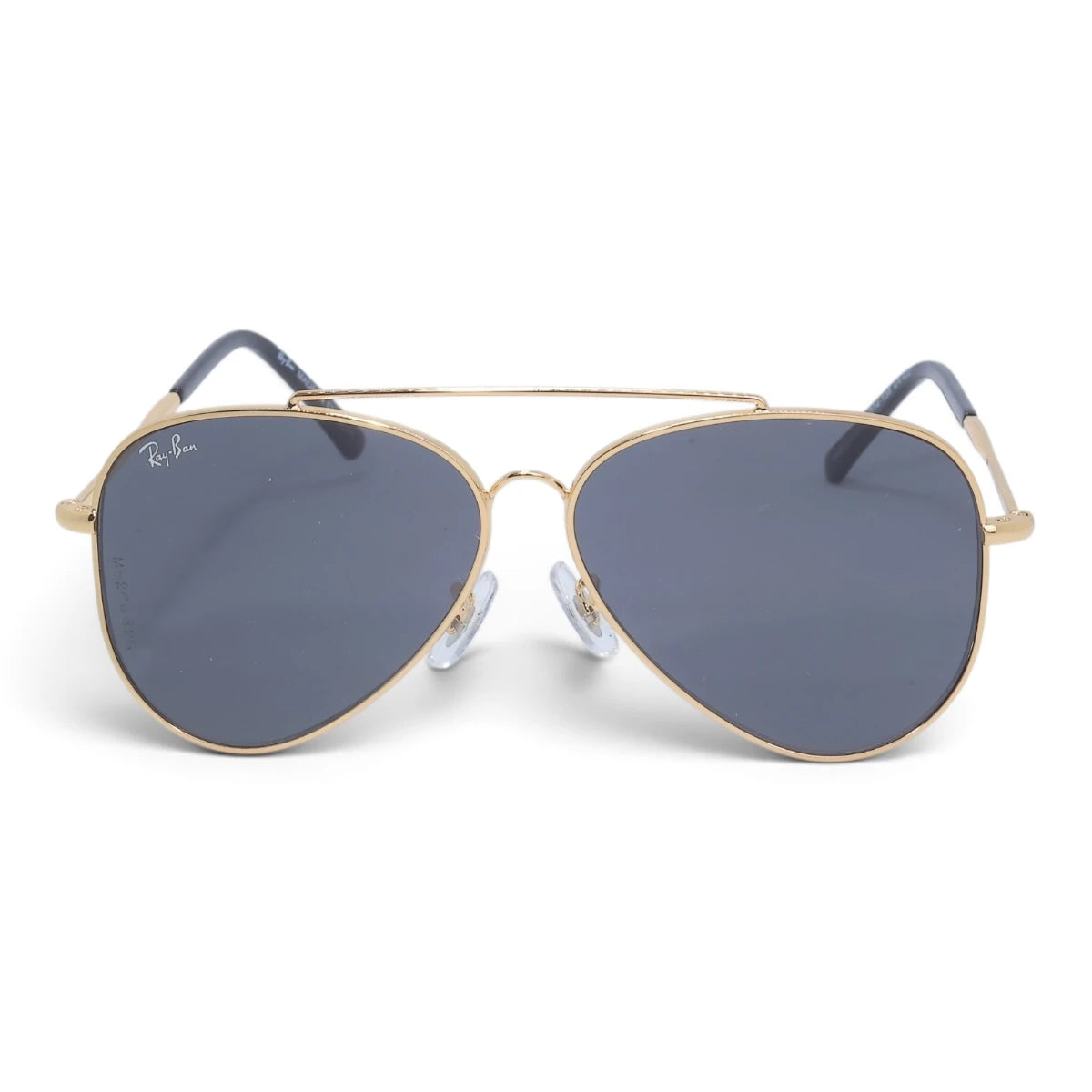 U&EYE The Darian classic aviator sunglasses in Gold / Dark Blue-Gray — front view