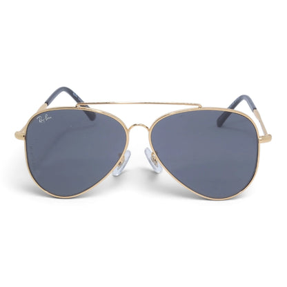 U&EYE The Darian classic aviator sunglasses in Gold / Dark Blue-Gray — front view