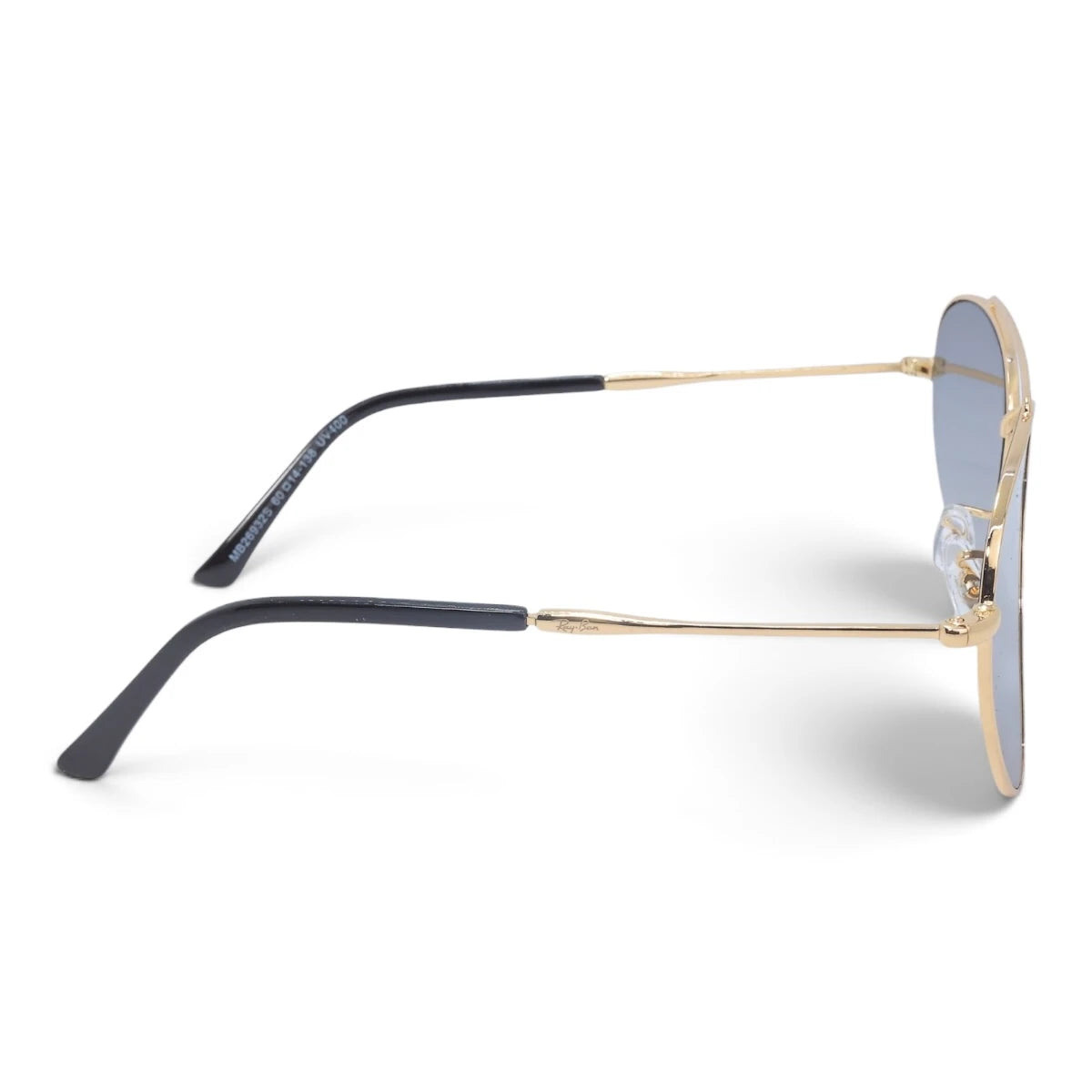 U&EYE The Darian classic aviator sunglasses in Gold / Dark Blue-Gray — side view