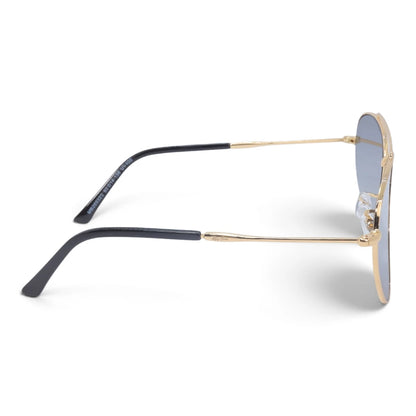 U&EYE The Darian classic aviator sunglasses in Gold / Dark Blue-Gray — side view