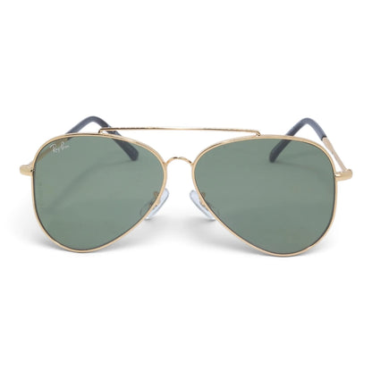 U&EYE The Darian classic aviator sunglasses in Gold / Green — front view