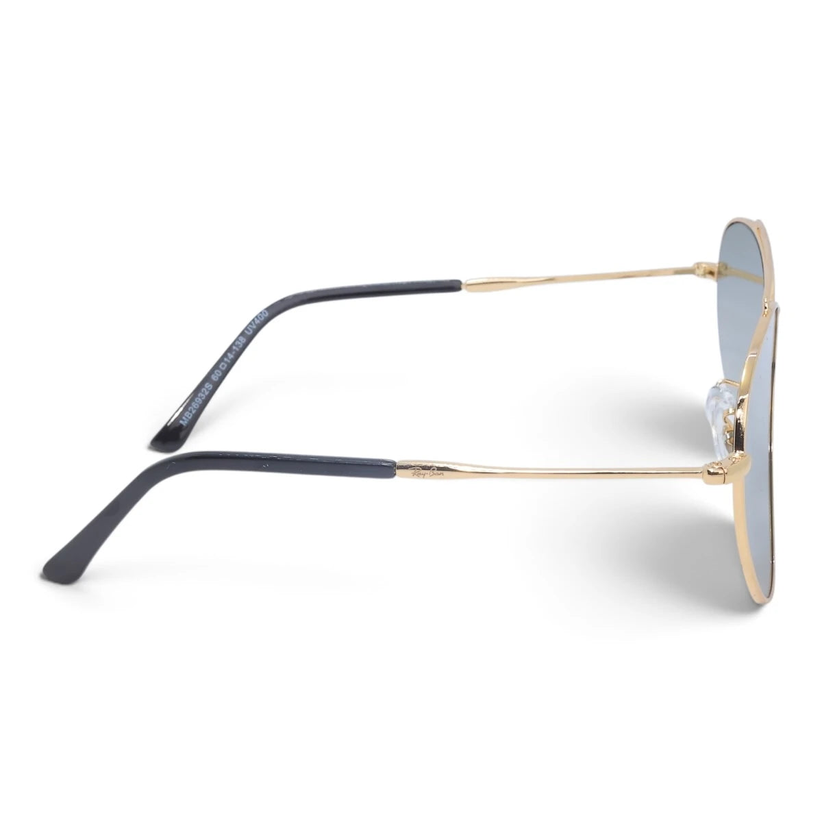 U&EYE The Darian classic aviator sunglasses in Gold / Green — side view
