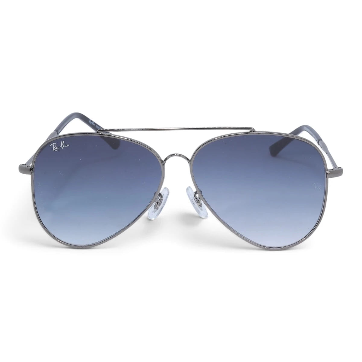 U&EYE The Darian classic aviator sunglasses in Silver / Blue-Gray Gradient — front view